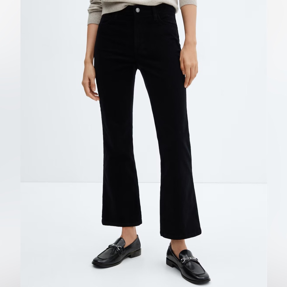 Mango flared cropped corduroy jeans Size 10